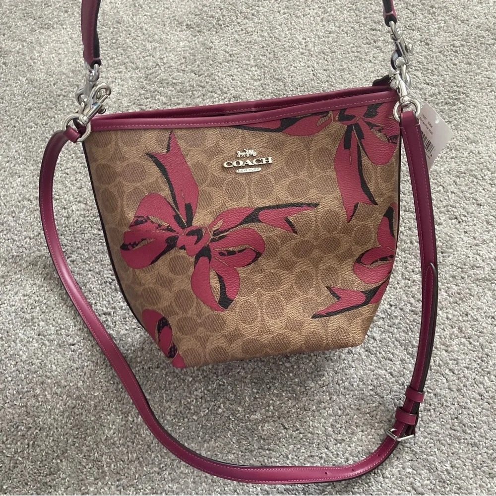 Coach bow print city bucket bag NWT CY651 - Picture 2 of 9